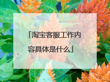 淘宝客服工作内容具体是什么