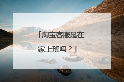 淘宝客服是在家上班吗?