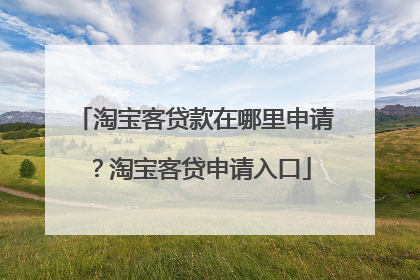 淘宝客贷款在哪里申请?淘宝客贷申请入口