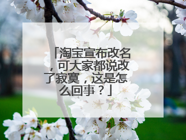淘宝宣布改名，可大家都说改了寂寞，这是怎么回事？