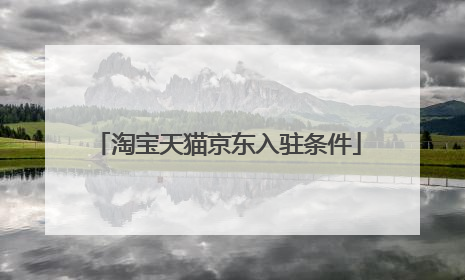 淘宝天猫京东入驻条件