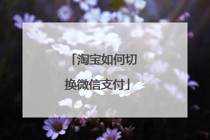 淘宝如何切换微信支付