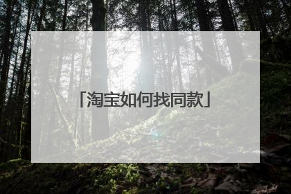 淘宝如何找同款