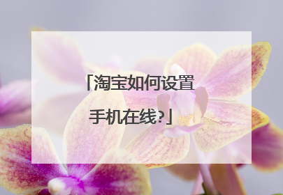 淘宝如何设置手机在线?