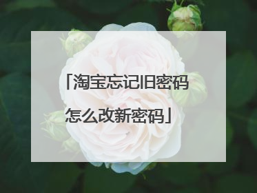 淘宝忘记旧密码怎么改新密码