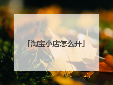 淘宝小店怎么开