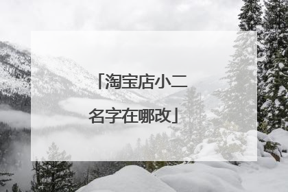 淘宝店小二名字在哪改