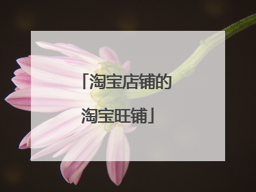 淘宝店铺的淘宝旺铺