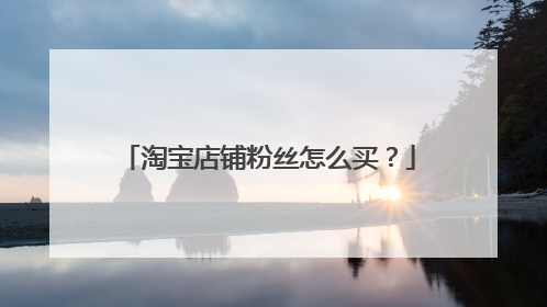 淘宝店铺粉丝怎么买?