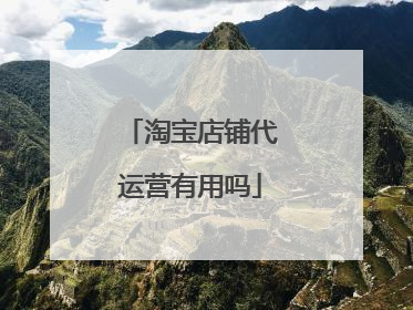 淘宝店铺代运营有用吗