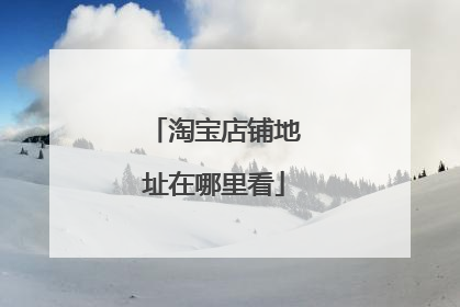 淘宝店铺地址在哪里看