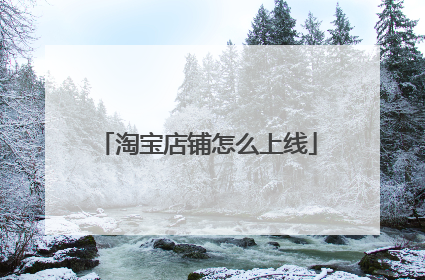 淘宝店铺怎么上线