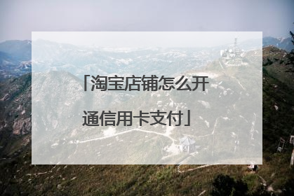 淘宝店铺怎么开通信用卡支付