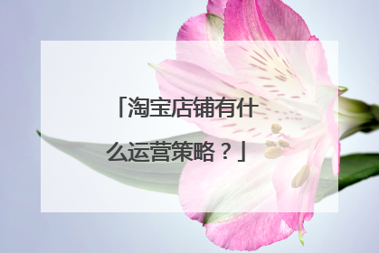 淘宝店铺有什么运营策略？