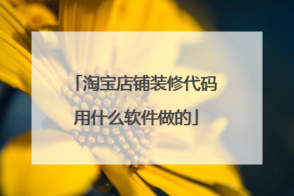 淘宝店铺装修代码用什么软件做的