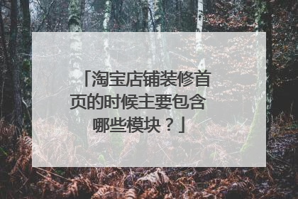 淘宝店铺装修首页的时候主要包含哪些模块?