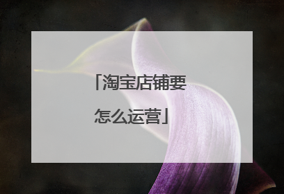 淘宝店铺要怎么运营