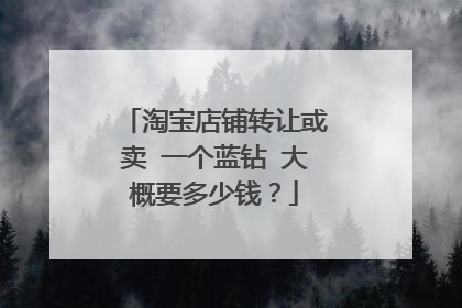 淘宝店铺转让或卖 一个蓝钻 大概要多少钱？