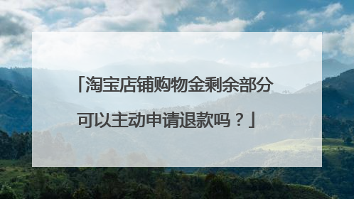 淘宝店铺购物金剩余部分可以主动申请退款吗?