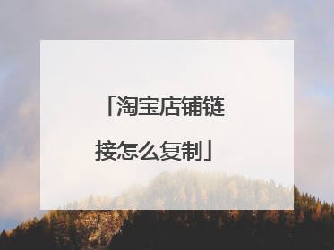 淘宝店铺链接怎么复制