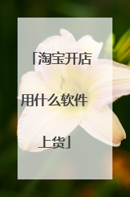 淘宝开店用什么软件上货