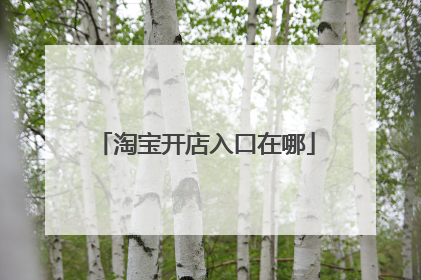 淘宝开店入口在哪