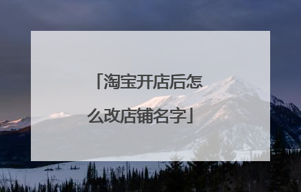淘宝开店后怎么改店铺名字