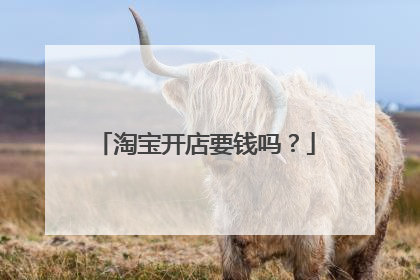 淘宝开店要钱吗?