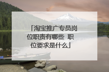 淘宝推广专员岗位职责有哪些 职位要求是什么
