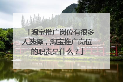 淘宝推广岗位有很多人选择，淘宝推广岗位的职责是什么？