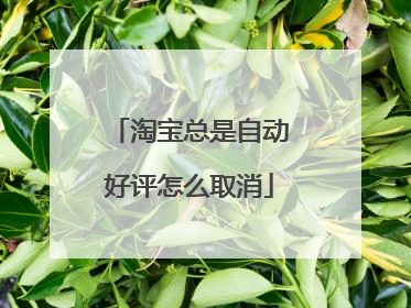 淘宝总是自动好评怎么取消