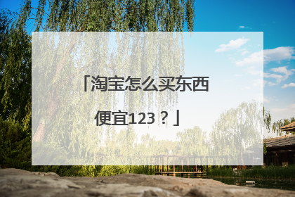 淘宝怎么买东西便宜123?