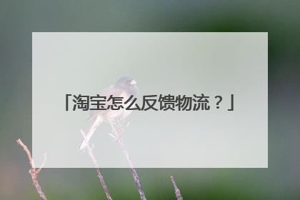淘宝怎么反馈物流?