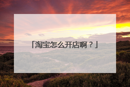 淘宝怎么开店啊?