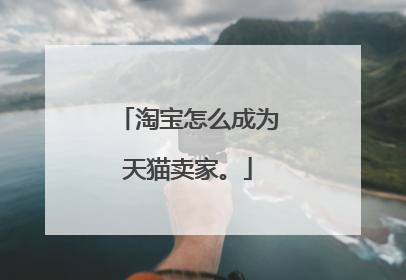 淘宝怎么成为天猫卖家。