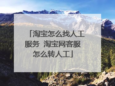 淘宝怎么找人工服务 淘宝网客服怎么转人工