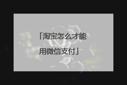 淘宝怎么才能用微信支付
