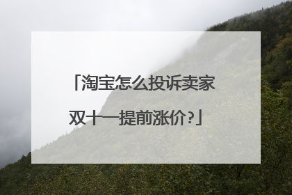 淘宝怎么投诉卖家双十一提前涨价?