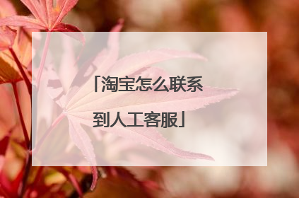 淘宝怎么联系到人工客服
