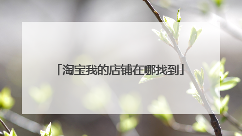 淘宝我的店铺在哪找到