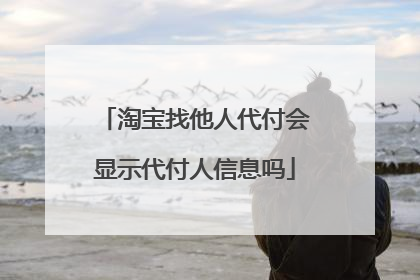 淘宝找他人代付会显示代付人信息吗