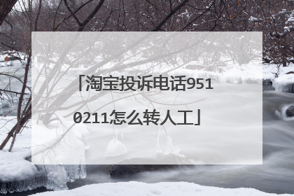淘宝投诉电话9510211怎么转人工