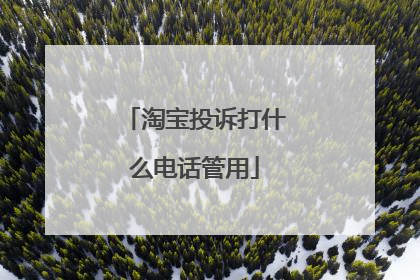 淘宝投诉打什么电话管用
