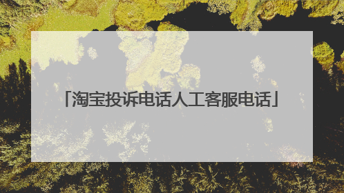 淘宝投诉电话人工客服电话
