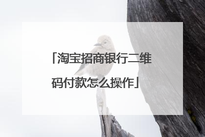 淘宝招商银行二维码付款怎么操作