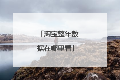 淘宝整年数据在哪里看