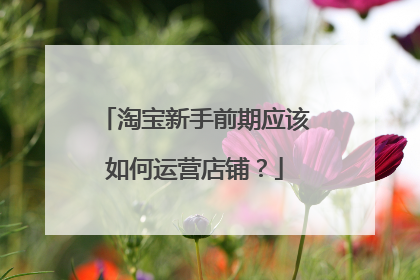 淘宝新手前期应该如何运营店铺？