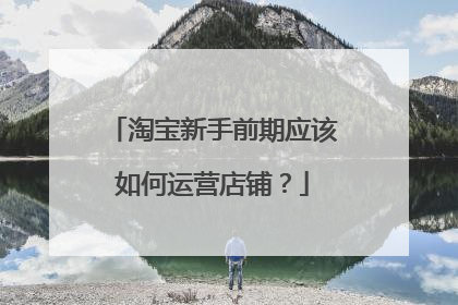 淘宝新手前期应该如何运营店铺?