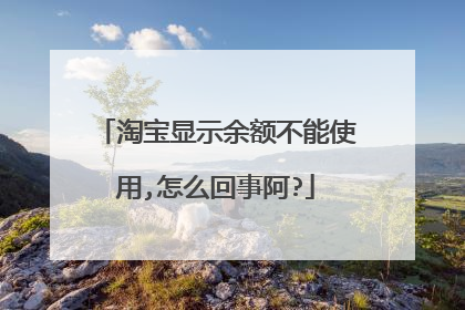 淘宝显示余额不能使用,怎么回事阿?