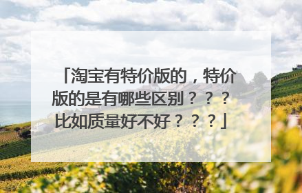 淘宝有特价版的,特价版的是有哪些区别???比如质量好不好???
